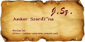Junker Szeréna névjegykártya
